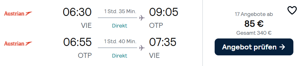 Rumänien Flug Angebot