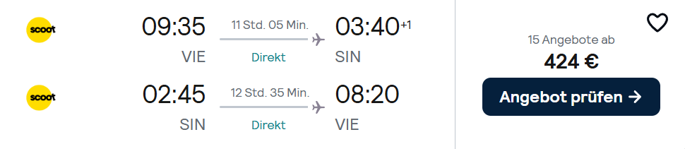 Singapur Flug Angebot