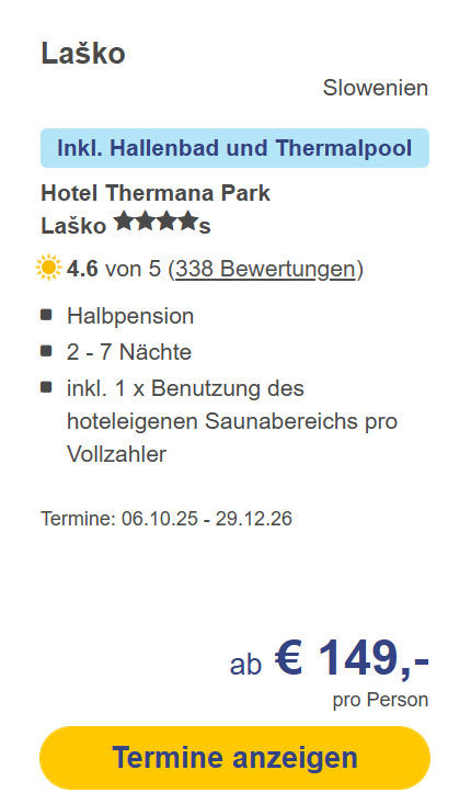 Slowenien Hotel Angebot