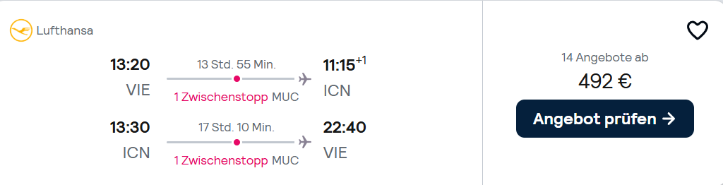 Südkorea Flug Angebot