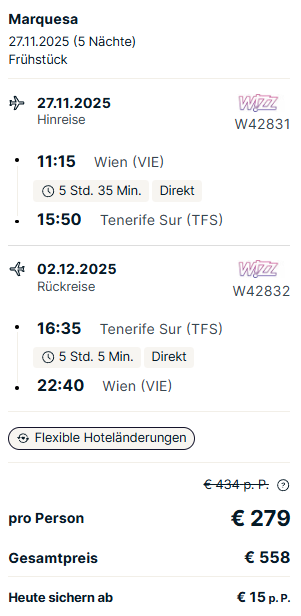 Teneriffa Reise Angebot
