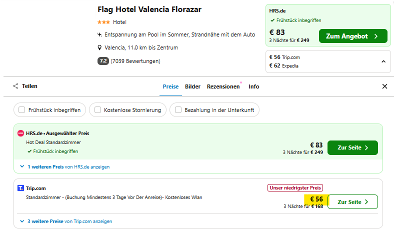 Valencia Hotel Angebot