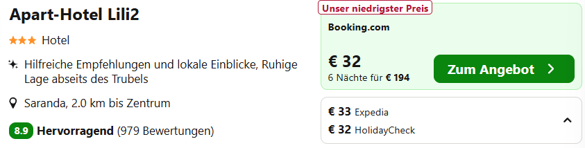 Albanien Hotel Angebot
