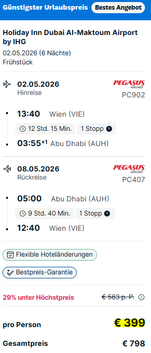 Dubai Pauschalangebot