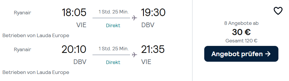 Kroatien Flug Angebot