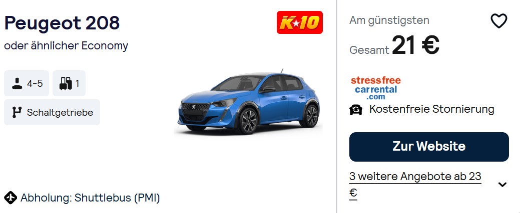 Mallorca Mietwagen kombi