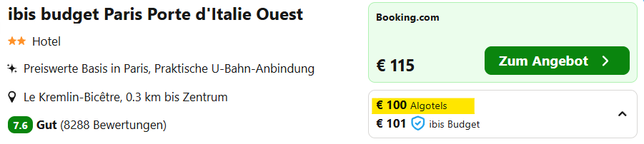 Paris Hotel Angebot