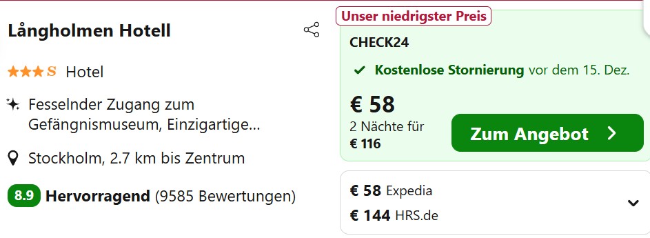 Stockholm Hotel kombi