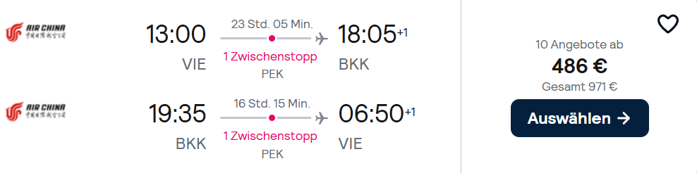 Thailand Flug Angebot