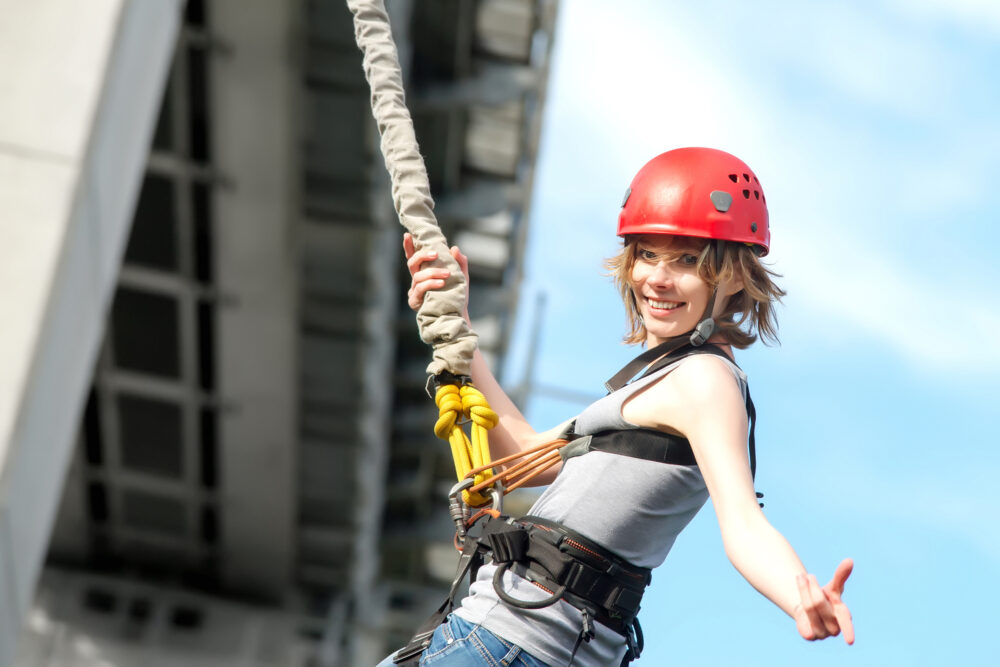 bungee jump frau