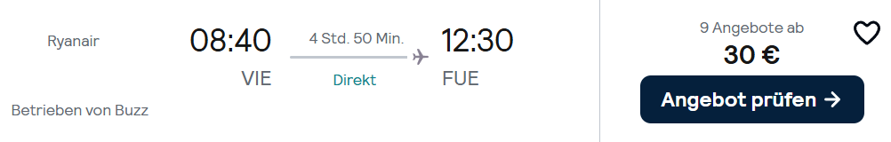 Fuerteventura Flug Angebot