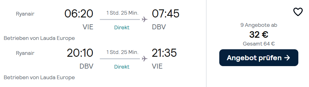 Kroatien Flug Angebot