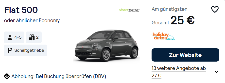 Kroatien Mietwagen Angebot