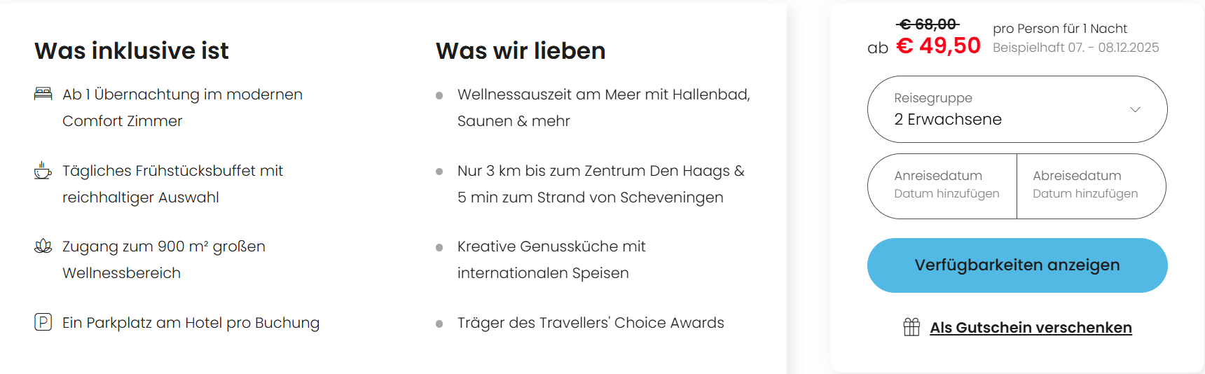 Niederlande Hotel Angebot