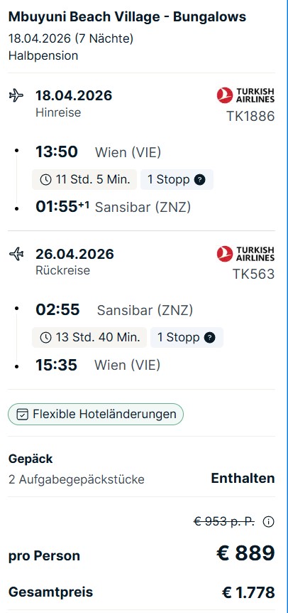 Sansibar pauschalangebot