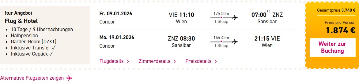 Sansibar Pauschalreise