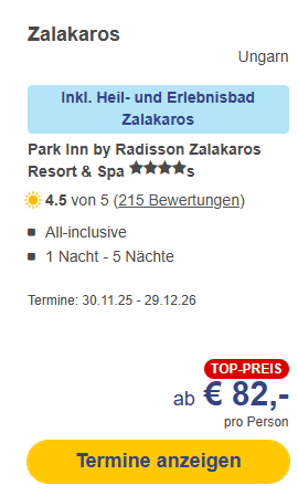 Ungarn Hotelangebot