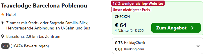 Barcelona Hotel kombi