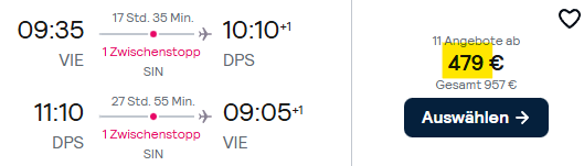 Indonesien Flüge Angebot