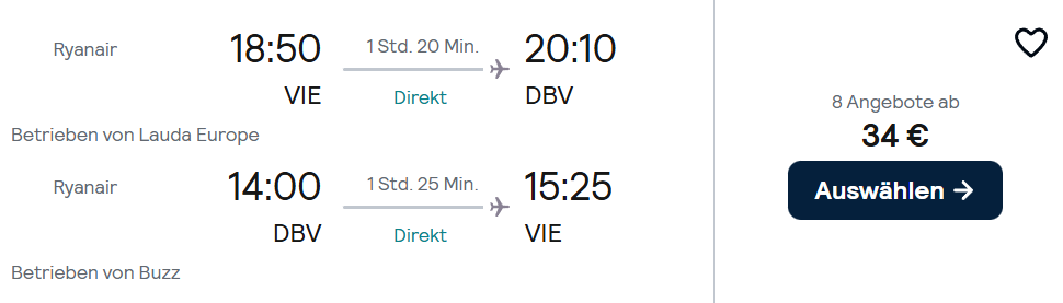 Kroatien Flug Angebot