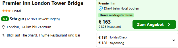 London Kombi Angebot