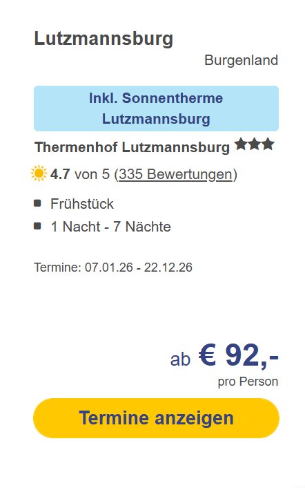 Österreich Hotel Angebot