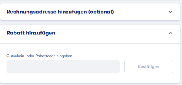 Omio Gutscheinfeld bei der Bestellung