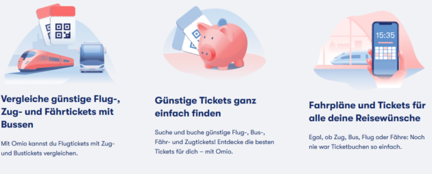 Omio Vorteile in einer Grafik