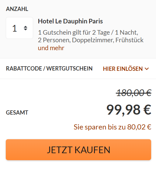 Paris Hotel Angebot