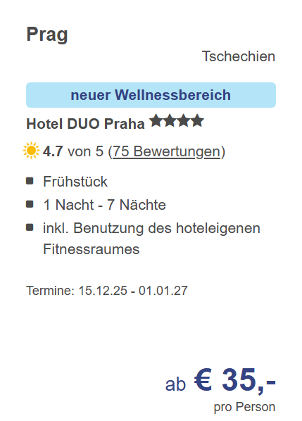 Prag Hotel Angebot