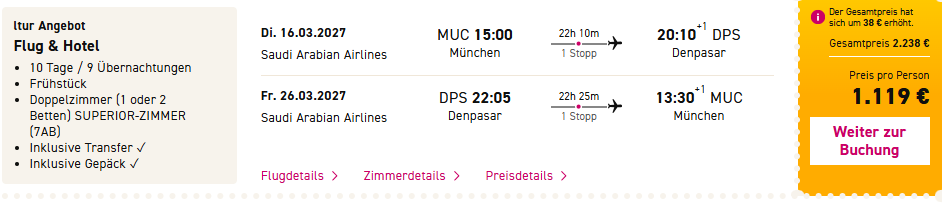 Bali Pauschalangebot