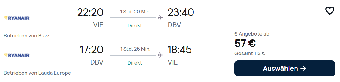 Kroatien Flug Angebot