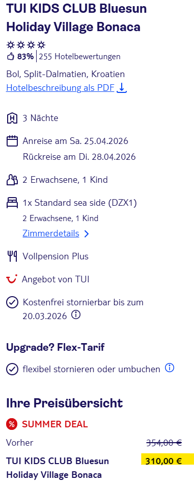 Kroatien Hotel Angebot