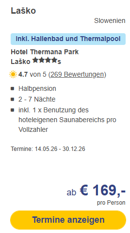 Slowenien Wellnessangebot