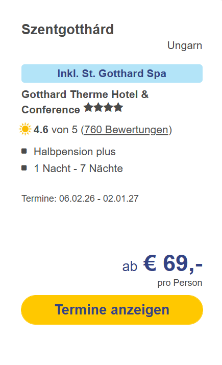 Ungarn Hotel Angebot