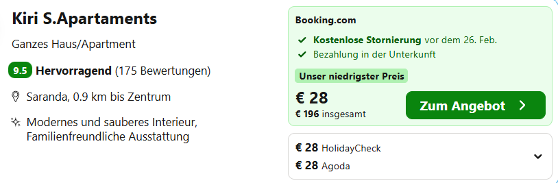 Albanien Hotel Angebot