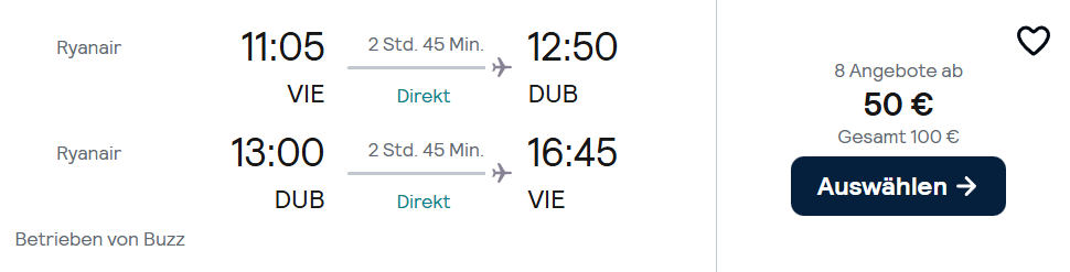 Dublin Flug Angebot