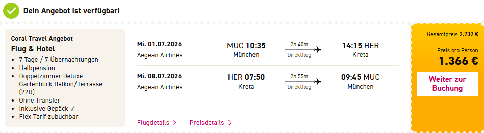 Kreta Pauschalangebot