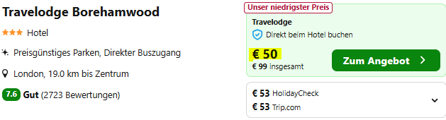 London Kombi Angebot