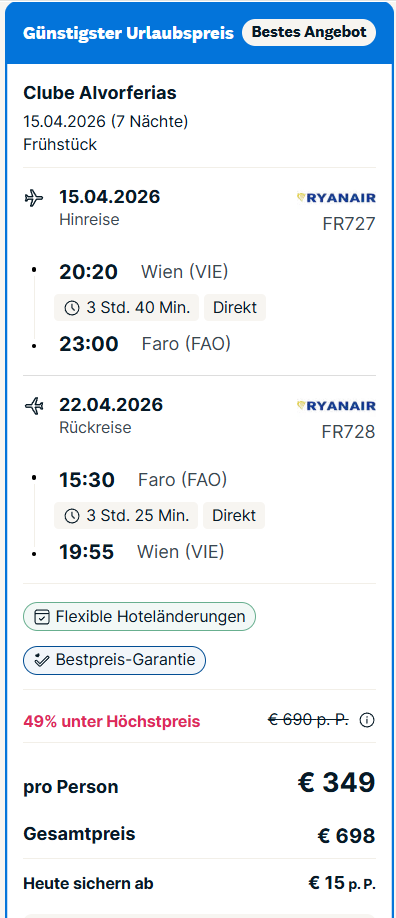 Algarve Reise Angebot