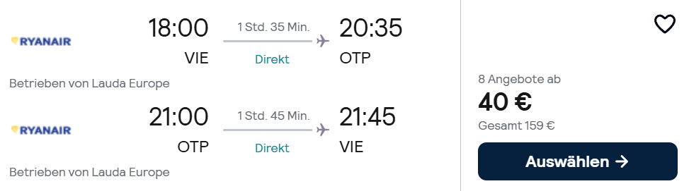 Rumänien Flug Angebot