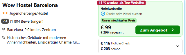 Barcelona Kombi Angebot