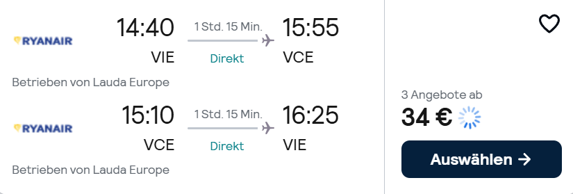 Venedig Flug Angebot