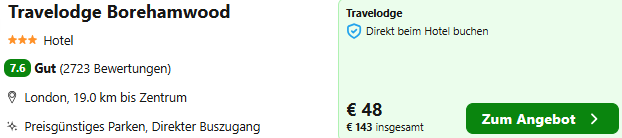 London Kombi Angebot