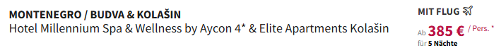 Montenegro Pauschalangebot