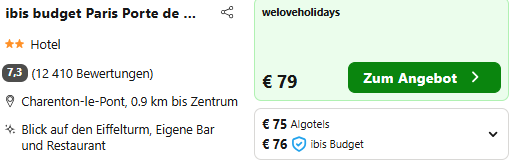 Paris Hotelangebot