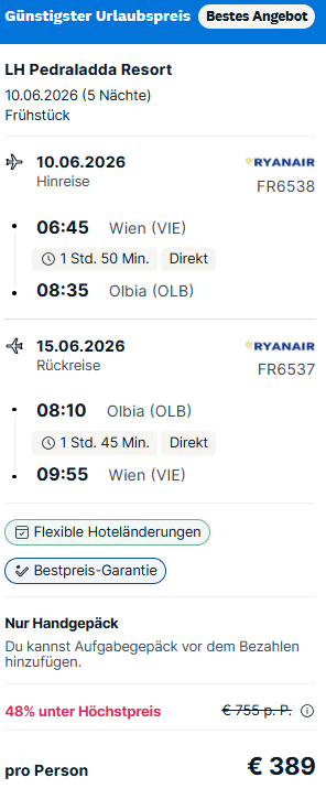 Sardinien Pauschalangebot