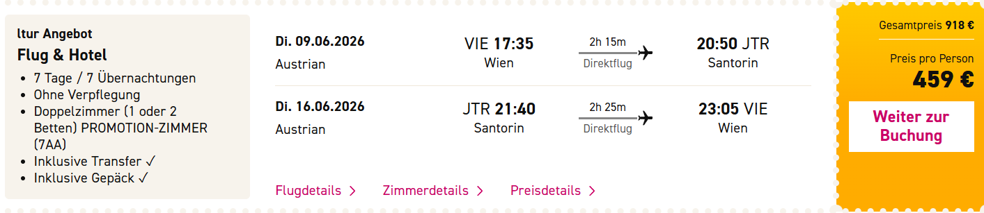 Santorini Reise Angebot