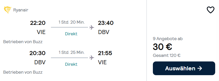 Kroatien Flug Angebot