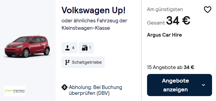 Kroatien Mietwagen Angebot